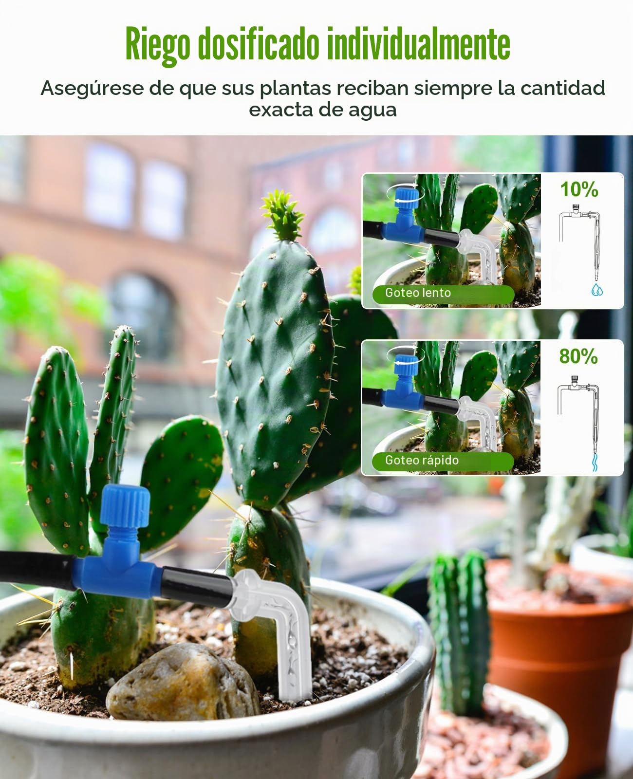 Lvelfe Sistema de riego automático fiable,kit de riego por goteo automático, pantalla LED y alimentación USB,sistema de riego de interior para plantas en maceta