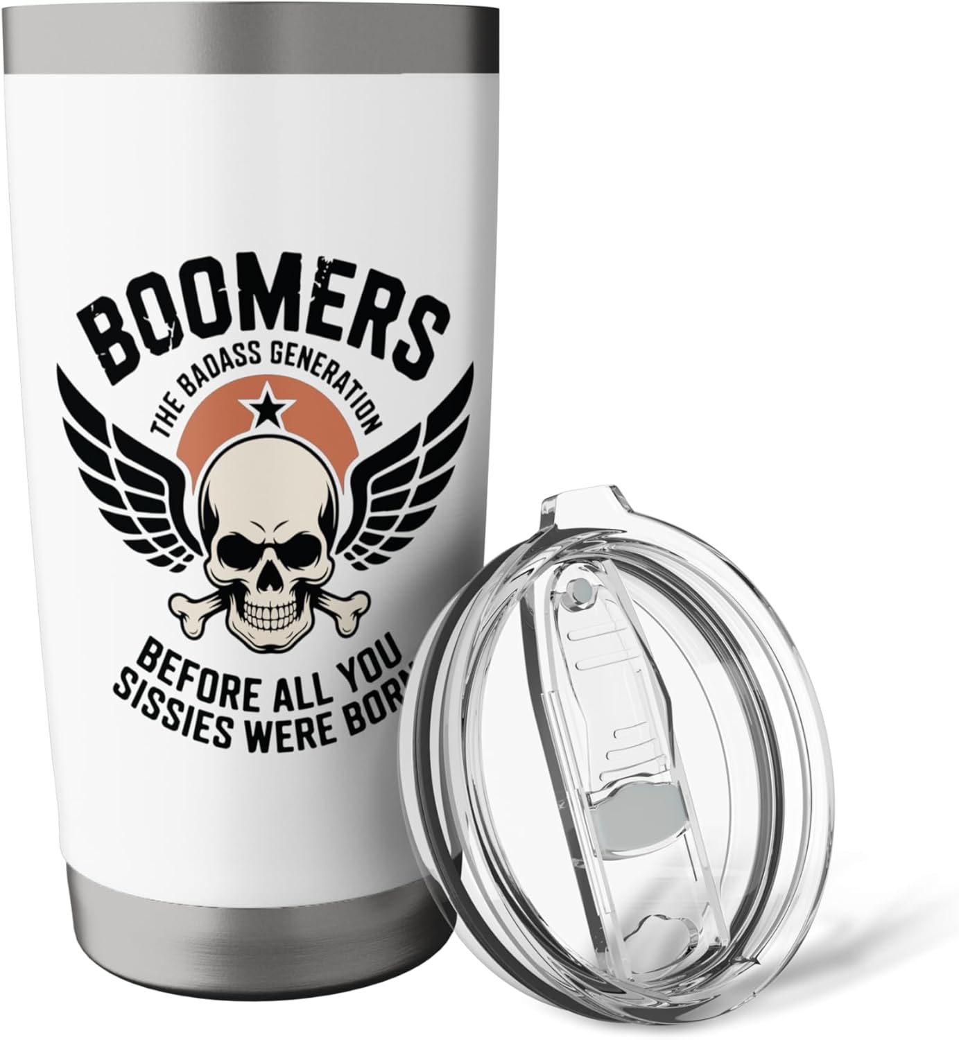 Boomers The Badass Generation Before Sissies Were Born Stainless Steel Insulated Tumbler - Image 5