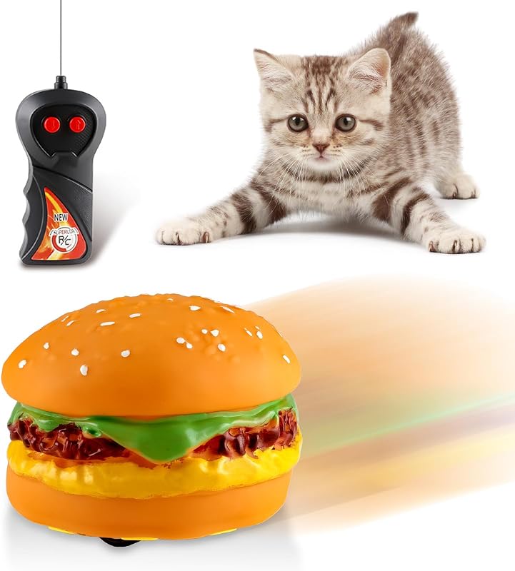 Ufurty Remote Control Hamburger Car, Animal Prank Toys - Cat Interactive Games for Halloween, April Fools Day, Party - Pets Funny Toy Gifts