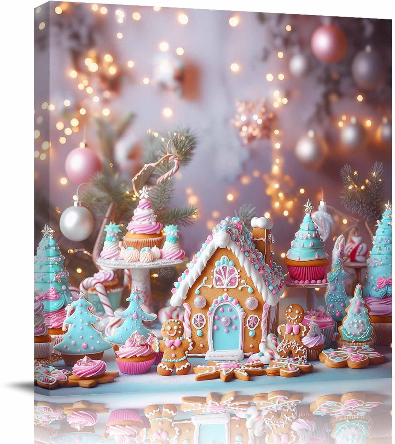 Christmas Canvas Wall Art Framed Wall Decoration