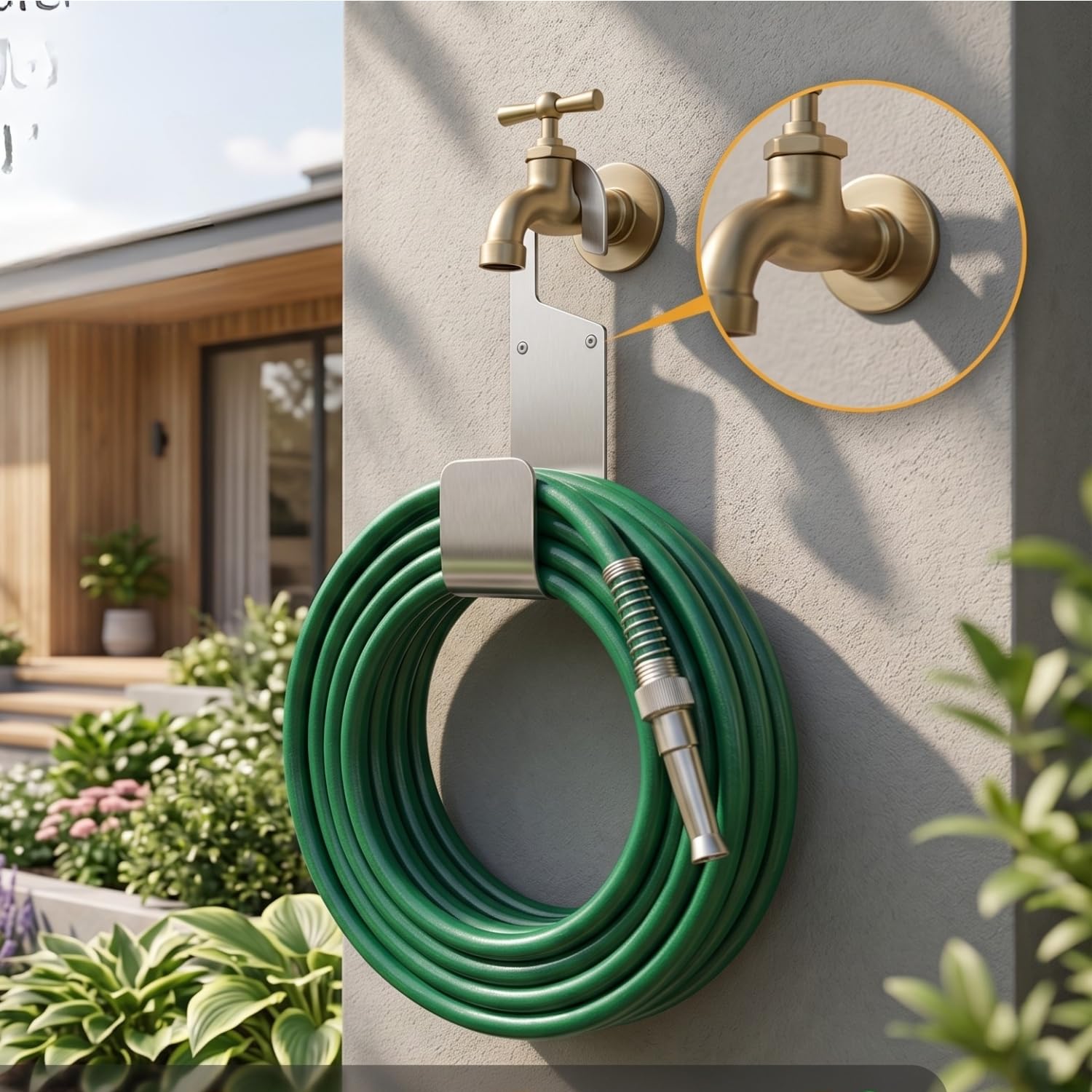 Durable Heavy Duty SS Garden Pipe Stand (Pack of 1 Hang with or Without Wall Mounting, Portable Irrigation Hose Hanger, Garden Pipe Holder Hook (Square Holder, SS Metal)-image-25