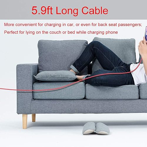 Miniatura 7 de Jelanry Paquete de 2 cables USB tipo C de 6 pies para OnePlus 8 Pro, 80 W 65 W para SuperVOOCWarpDash cable de carga de sincronización rápida de