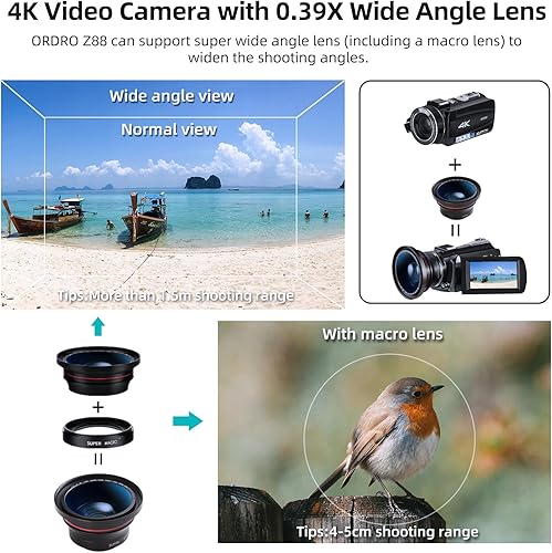 Miniatura 6 de Cámara de video 4K videocámara con zoom óptico de 10X y zoom inteligente de 120X, cámara de transmisión de video 4K 30MP WiFi YouTube de 3.0