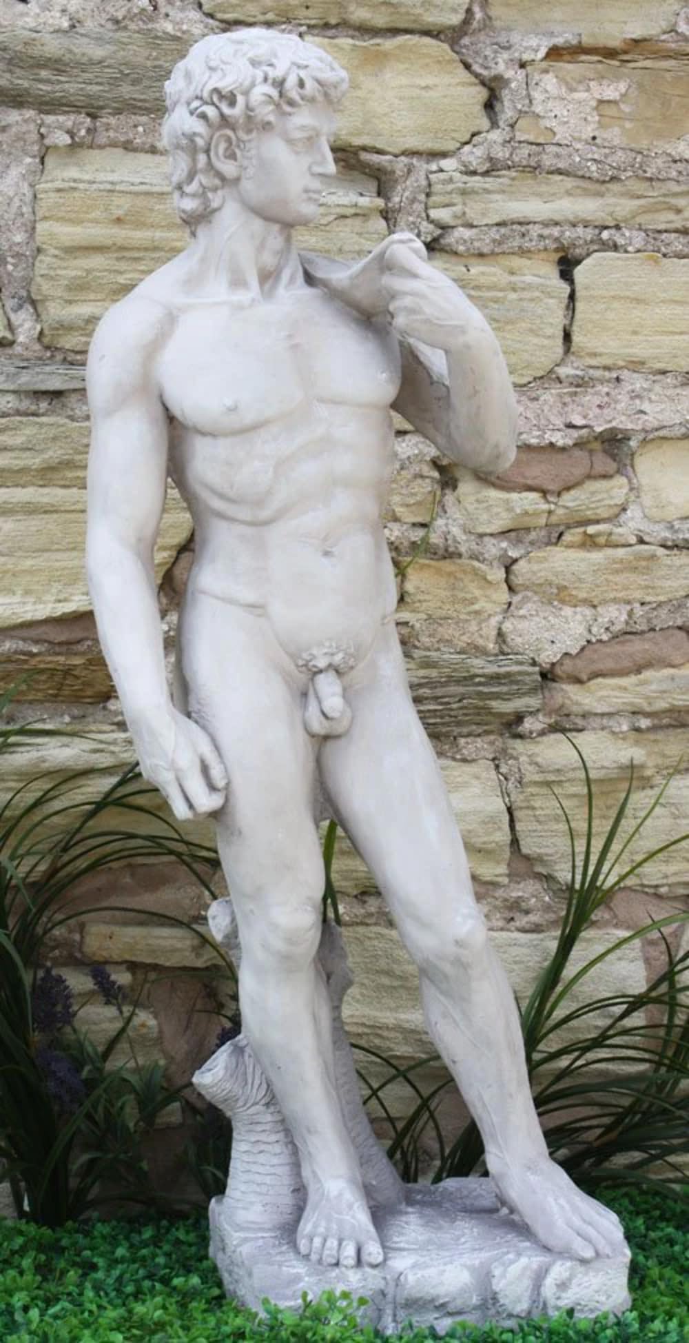 Statue de David en résine effet pierre pour décoration intérieure