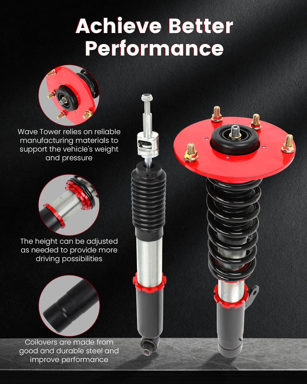 cciyu Coilover Damping Adjustable Lowering Kit Fit for BMW for 320i 2013-2017,for BMW for 325i 2012-2013,for BMW for 328d 2014-2018,for 328i 2012-2016 Suspension Shock Absorbers Adjustable Coilovers