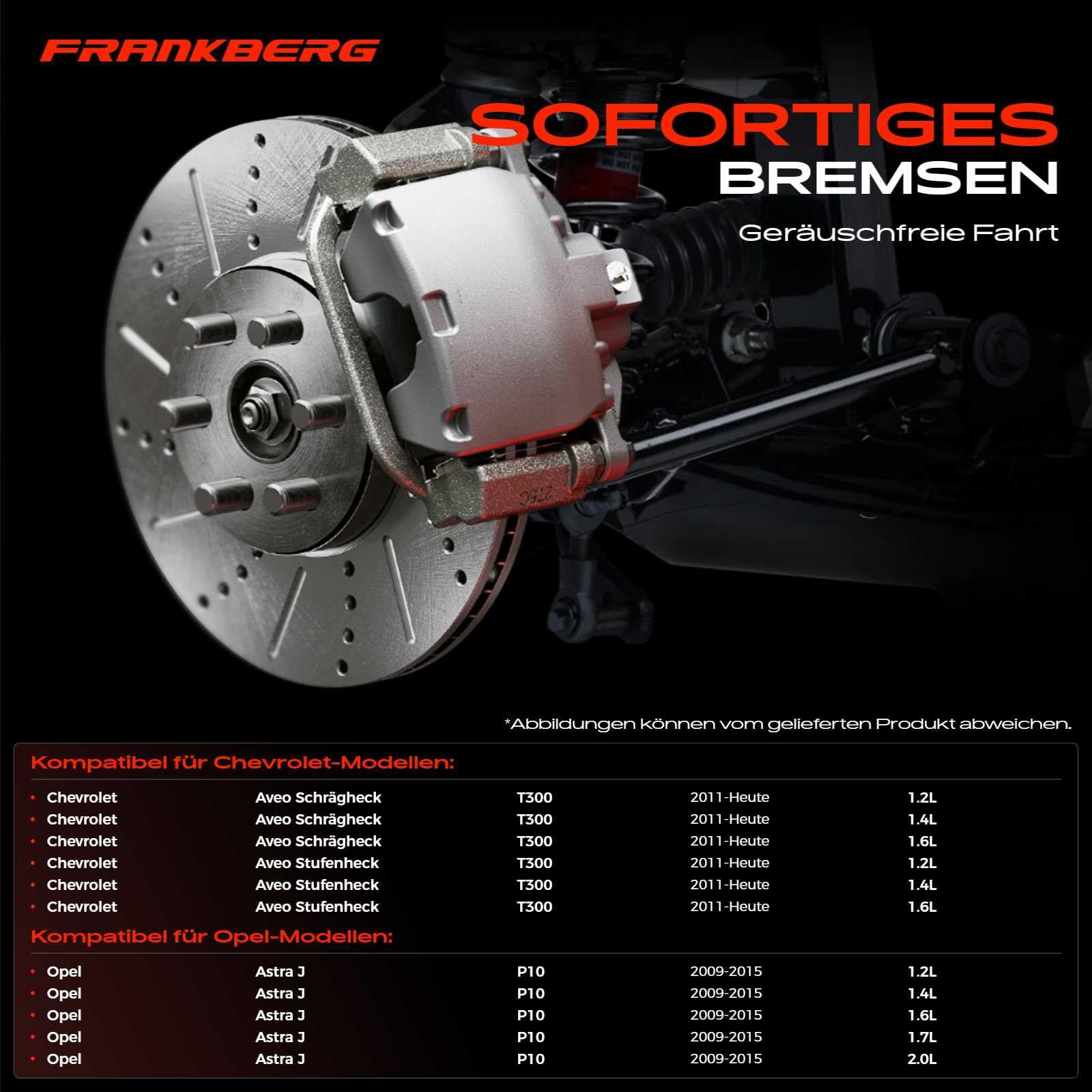 Frankberg 2x Bremsscheiben Vorne Belüftet ⌀276mm 13502045 | Kompatibel mit Aveo Hatchback T300, Astra J Stufenheck, Cruze Station Wagon J308, Astra J P10, Cruze Hatchback J305