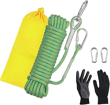 Static Climbing Rope - Heavy Duty Climbing Rope for Rock Climbing, Tree Climbing Gear, Arborist Rope, and Camping Rope - 10m 32ft, 20m 64ft, 30m 96ft