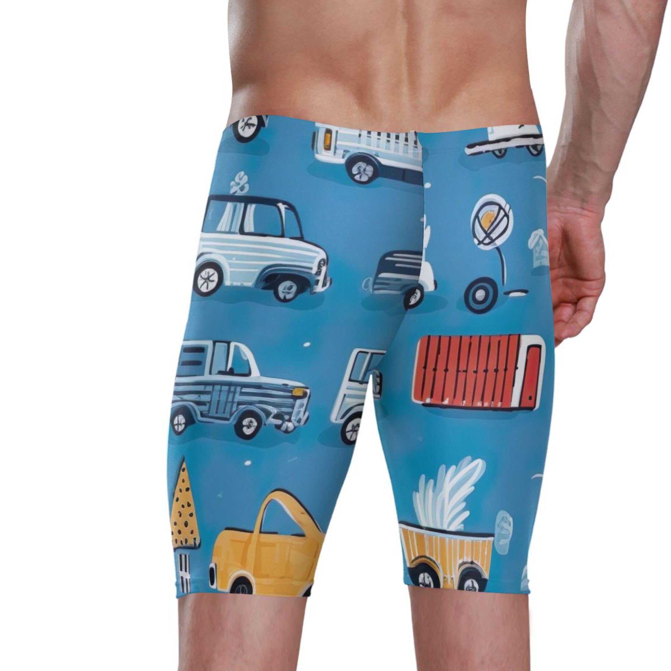 UMIRIKO Cute Car Swim Jammers for Men Athletic Durable S B0400851