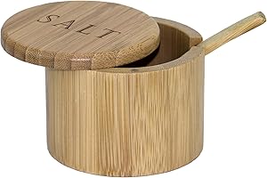 Totally Bamboo Salt Cellar Bamboo Storage Box with Magnetic Swivel Lid