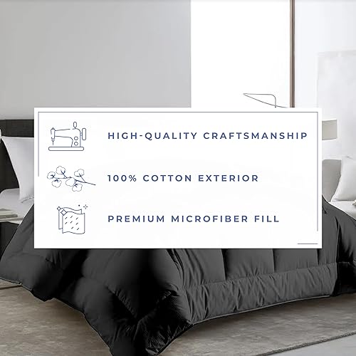 Miniatura 6 de Kotton Culture Edredón alternativo de plumón de 600 hilos con carcasa de algodón  Relleno de microfibra de 400 GSM  Puntada de caja y pestañas en