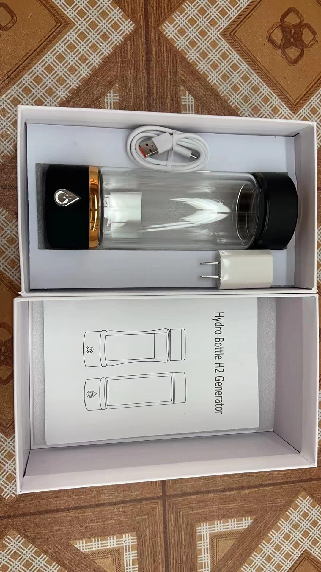 Bouteille à Eau Hydrogène N.P Avec Générateur à Technologie PEM et SPE, Jusqu'à 1800PPB, Fabricant D'eau Hydrogène Portable, Machine à Eau Hydrogène, Loniseur d'eau en Verre Avec Nouvelle Technologie