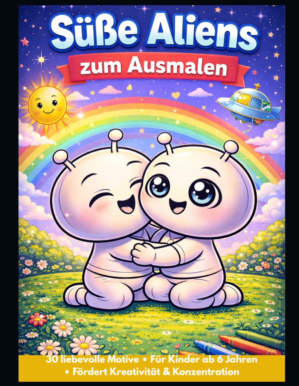 Süße Aliens zum Ausmalen: 30 liebevolle Motive für Kinder ab 6 Jahren – Fördert Kreativität & Konzentration