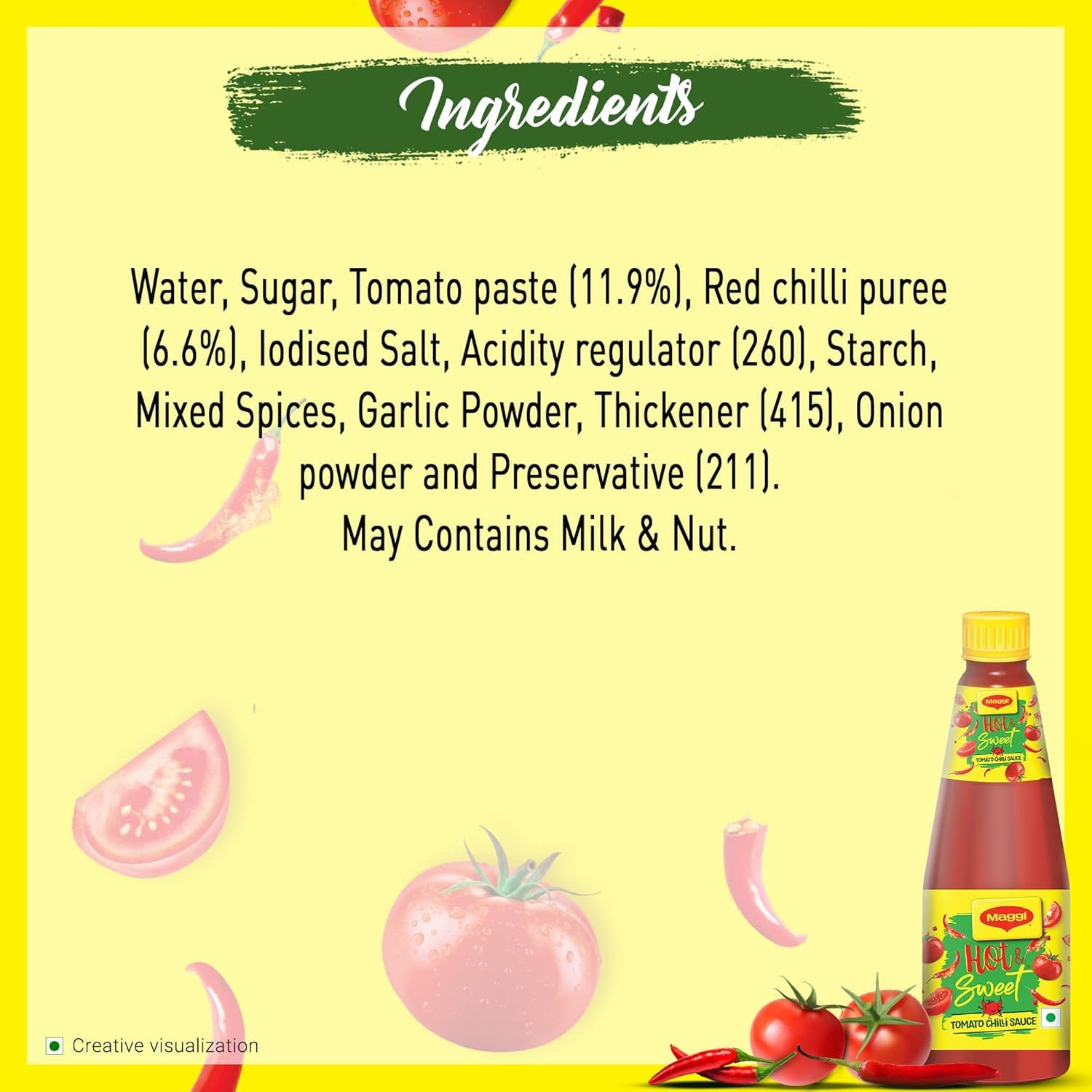 Maggi Hot & Sweet Tomaten Chilli Salsa 500 g – Picante y dulce, ideal para salsas, platos a la parrilla, platos refinados, salsa de condimento versátil, perfecta para salsas con Kajal