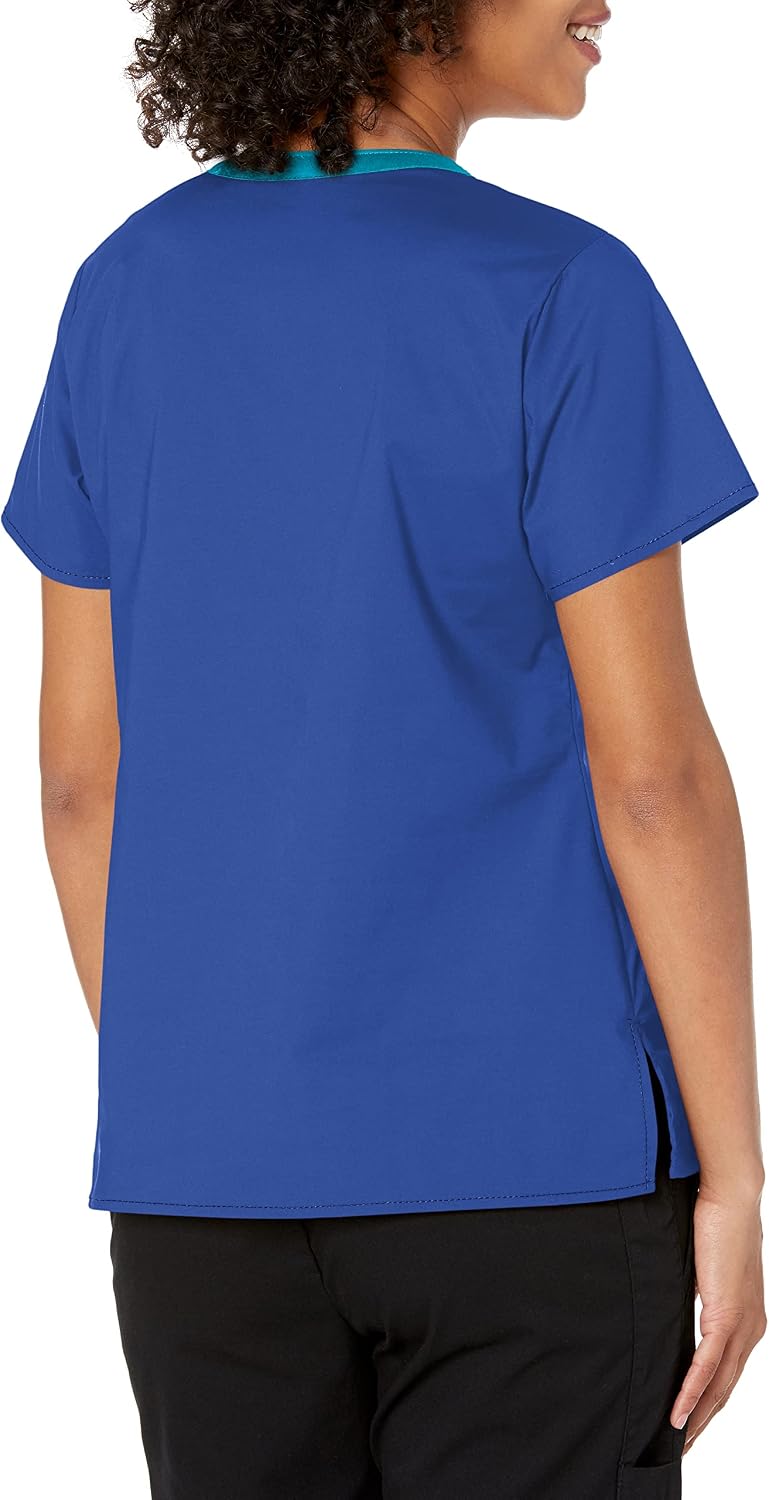 WonderWink Women's Wonderflex Verity Scrub Top, Galaxy Blue, XX-Small