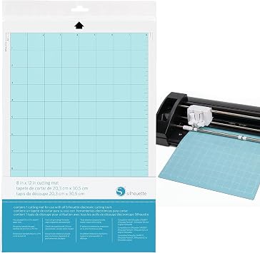 Silhouette Cutting Mat for Portrait Machines, 8 x 12 Inches - 1 Pack | Standard Tacky Adhesive Surface with 1-Inch Grid Holds 8.5 x 11-Inch & A4 Media Securely for Accurate Cutting and Alignment