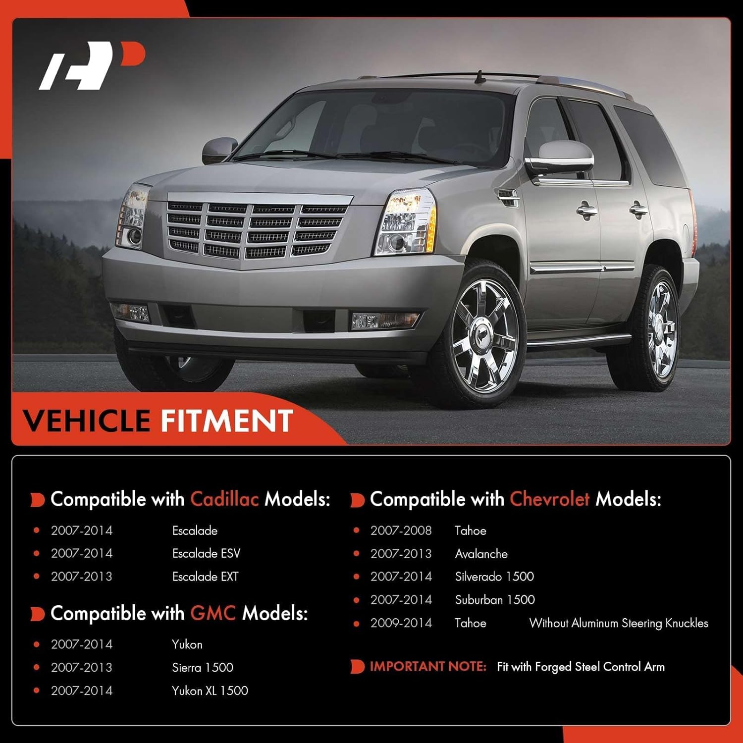 A-Premium 10Pcs Front Suspension Kit, Upper Control Arm, Lower Ball Joint, Sway Bar Link, Inner Outer Tie Rod End, Compatible with Chevy Silverado 1500 Suburban & GMC Sierra Yukon & Cadillac Escalade