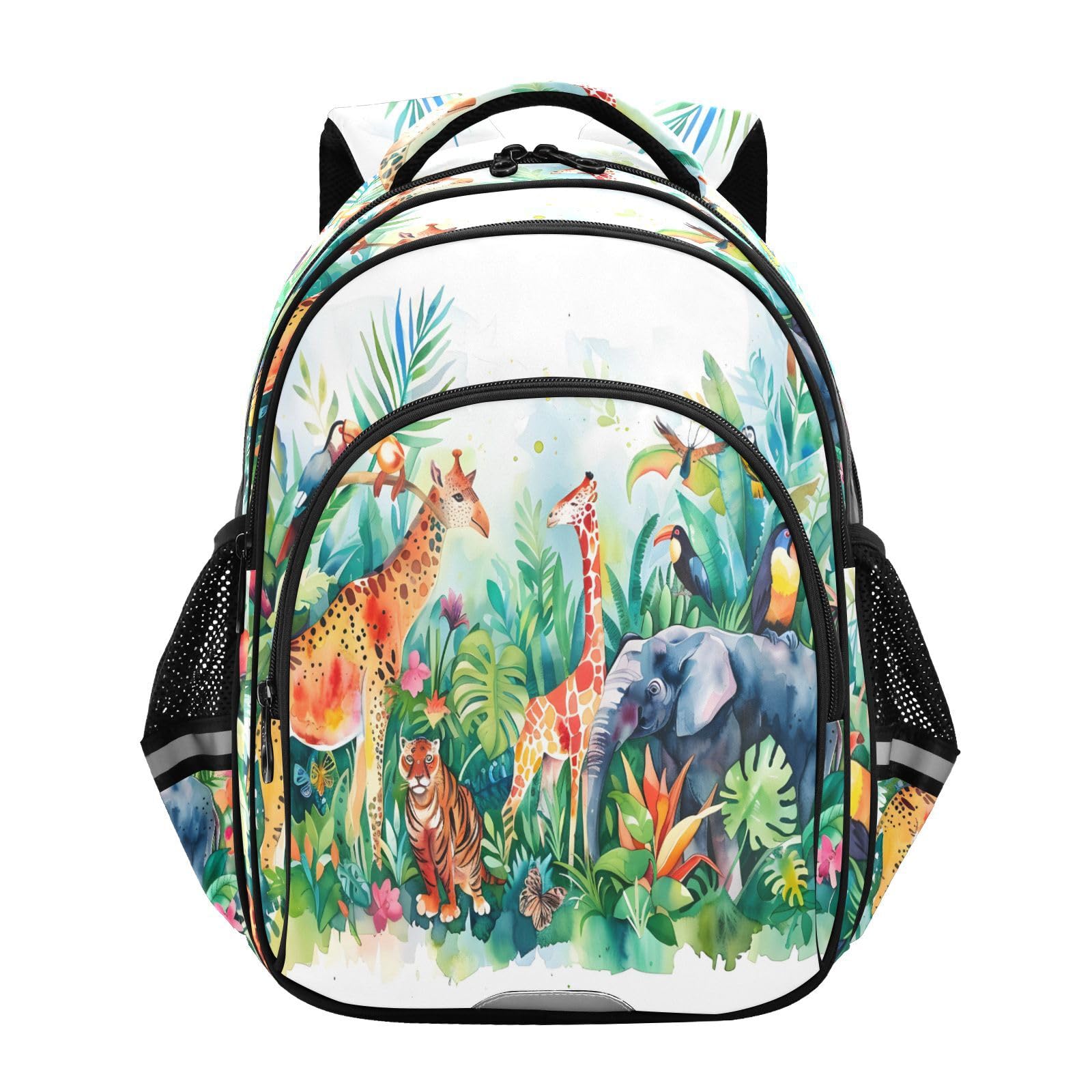 ALAZA Wildlife in Rainforest Large Backpacks Travel Laptop Daypack School Book Bag for Men Women Teens Kids