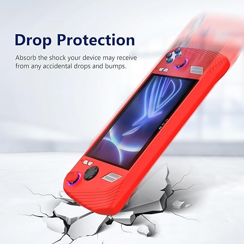 Miniatura 3 de Funda protectora de silicona para consola de juegos ASUS ROG Ally 2023 Funda a prueba de caídas (rojo)