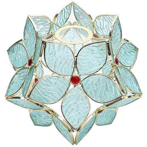 Bieye S10932 Tiffany Style Stained Glass Flower Petal Lampshade (Textured