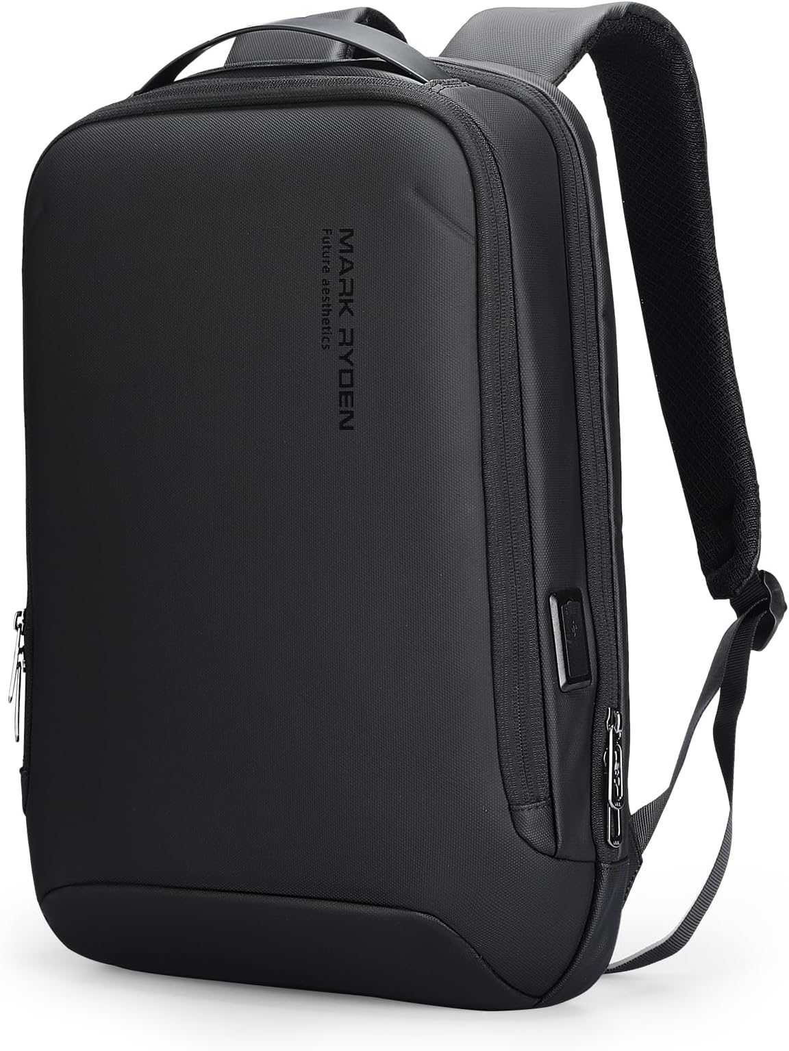 MARK RYDEN Slim Laptop Backpack for Men, High Tech Backpack with Scratch Resistant Shell and USB Charging Port, Waterproof Business Backpack Ideal for Working, Commuting, Daily