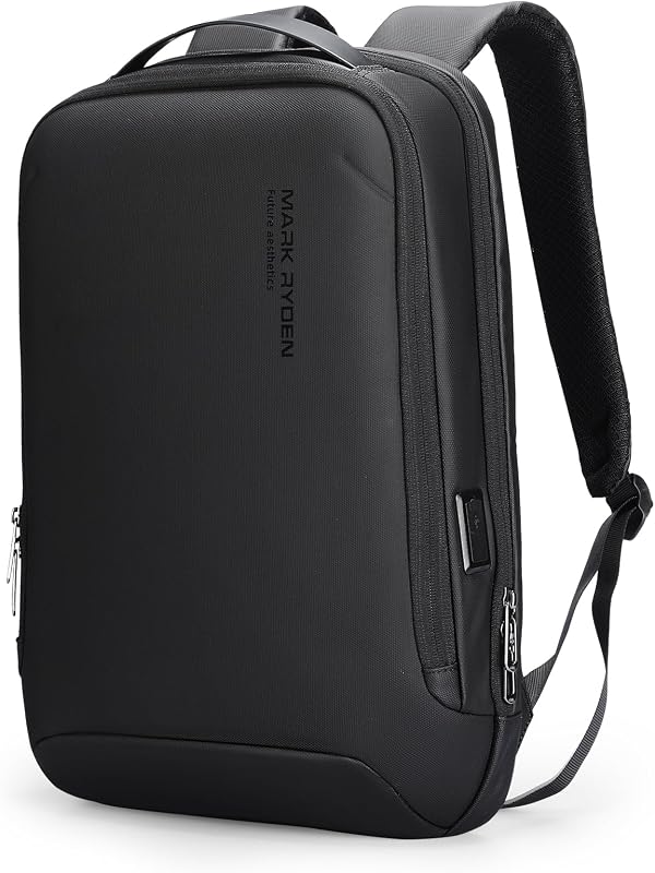 MARK RYDEN Mochila delgada para computadora portátil para hombre, mochila tecnológica de 15,6 pulgadas | Mochila empresarial impermeable con carcasa resistente a los arañazos y puerto de carga USB, ideal para el trabajo, los desplazamientos y el transporte diario