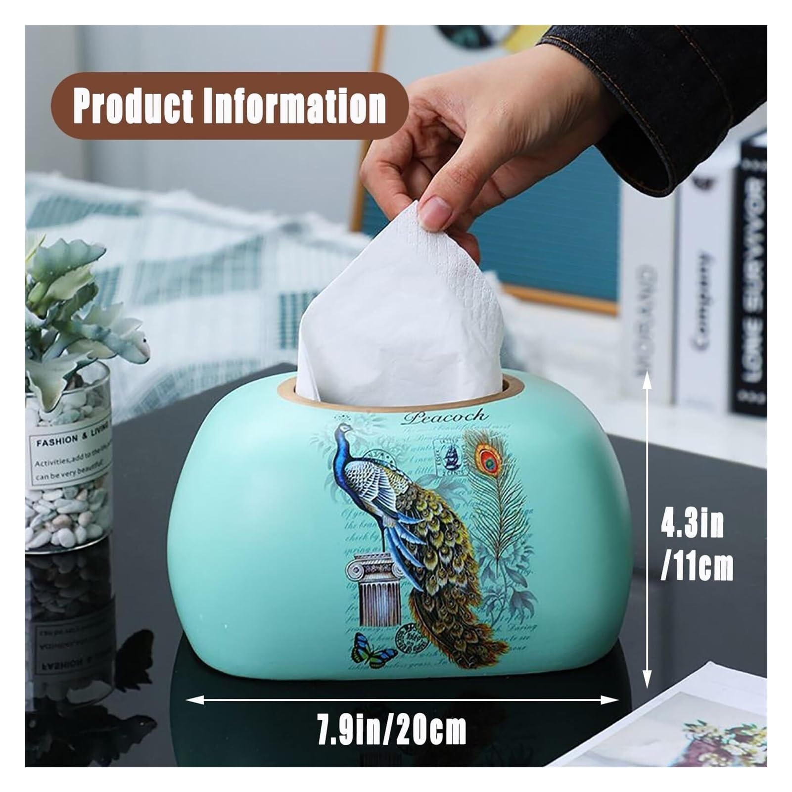 Kosmetiktuch-Spenderbox Tissue Box Cover Holder Rectangular Dispenser Paper Case Home Decor Must-Haves für die Wohnung(G)