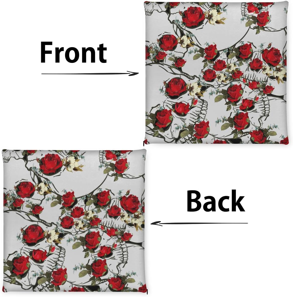 Tavisto Red Rose Floral Chair Cushions for Dining Chairs Kitchen Chair Pad Washable Chair Seat Cushion for Dinning Room Home Decor, 16" x 16"