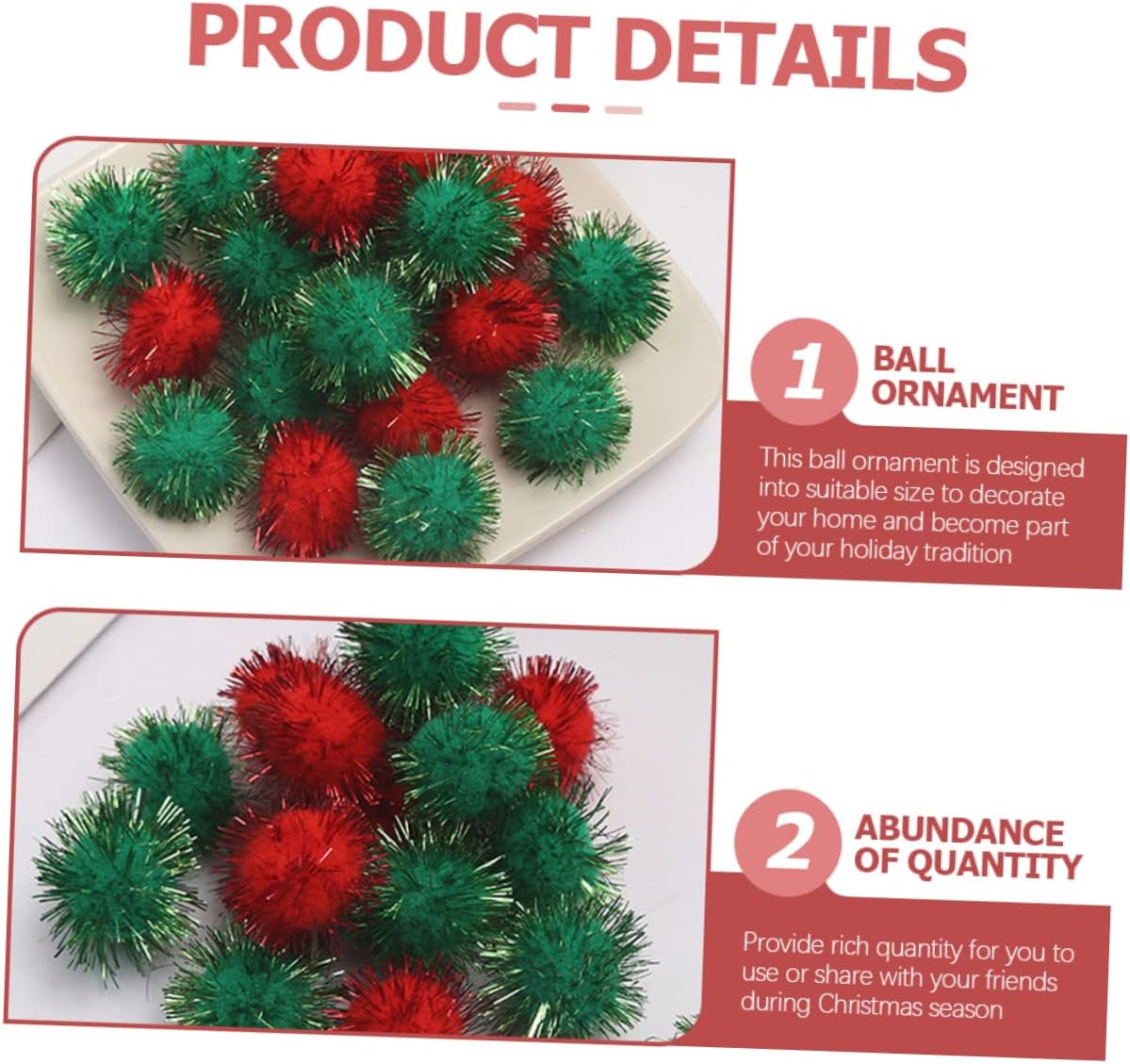VILLFUL 1000pcs Christmas Glitter and Mixed Decorative for Craft Projects and Holiday Decor for Christmas Decorations and Festive Home Displays