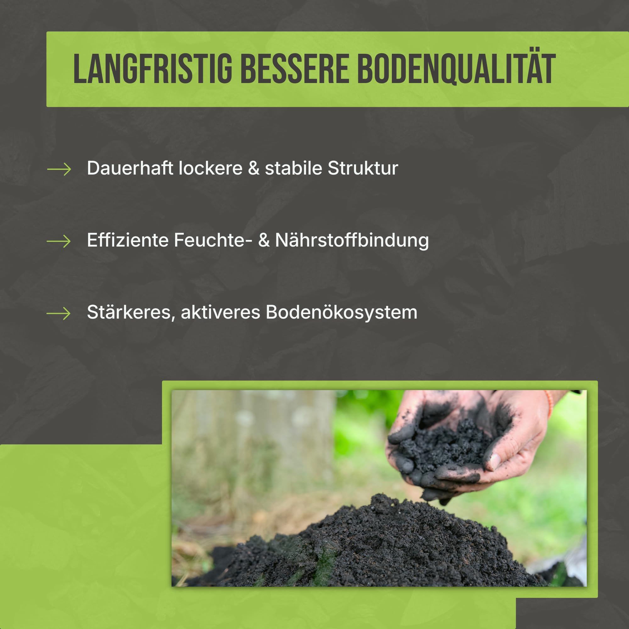 C44-20L Premium Pflanzenkohle - EBC-zertifiziertes Biochar für Garten, Rasen & Hochbeet - Basis für Terra Preta - Hochporöser Bodenverbesserer & Nährstoffspeicher