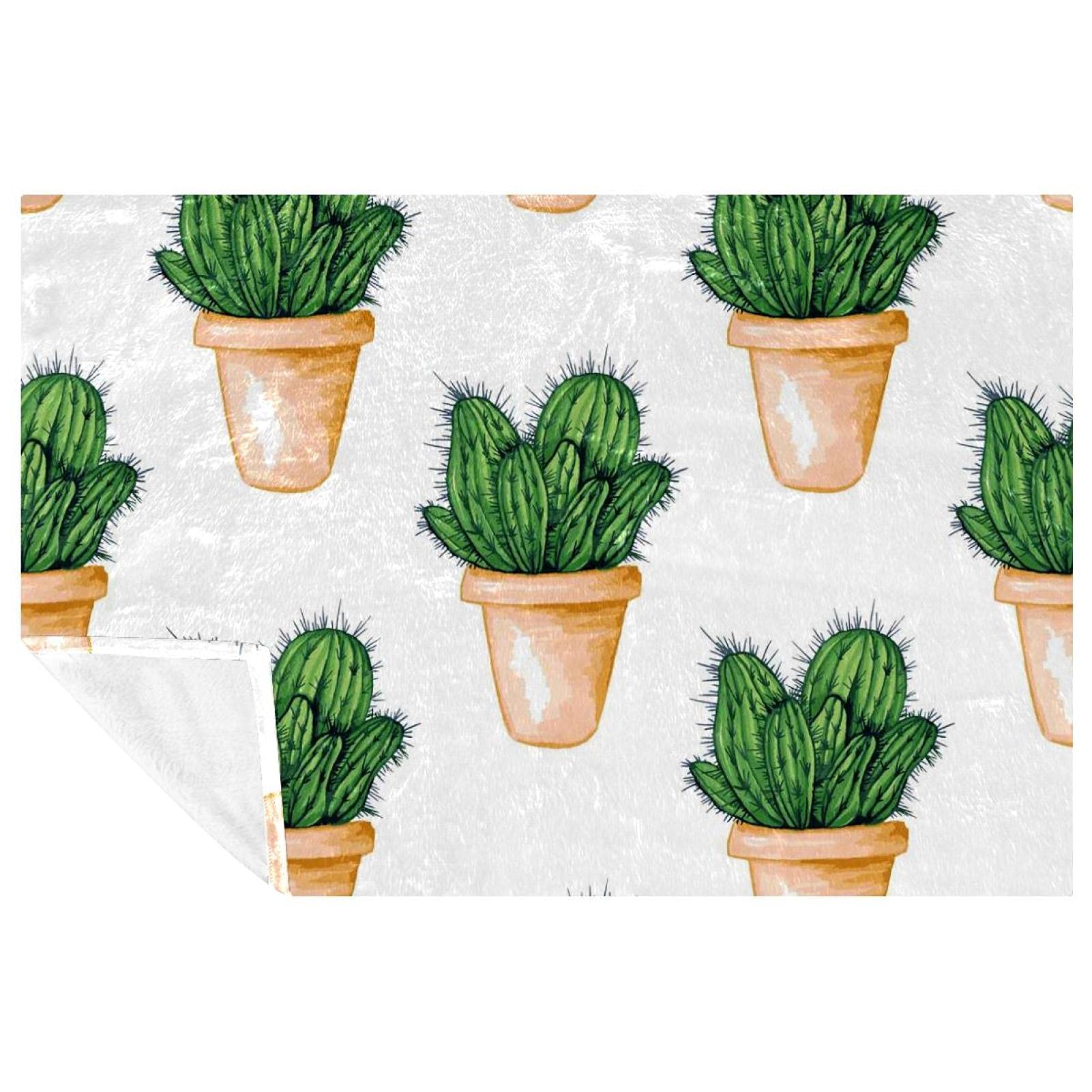 Couverture imprimée cactus douce chaude couverture lit canapé pique-nique