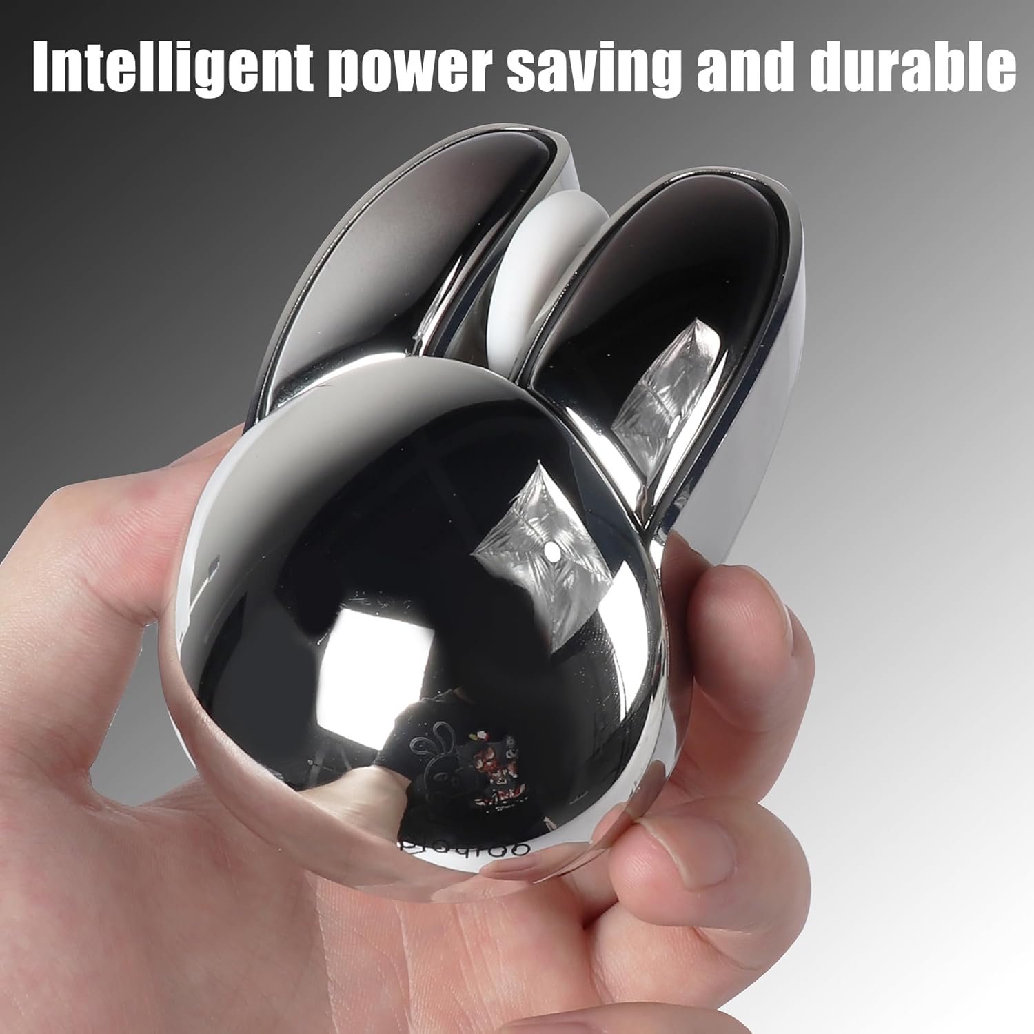 Wireless Mouse Cute Bunny Bluetooth Dual-Mode Computer Mouse Small Quiet USB Optical Silent Kawaii Rabbit Travel Cordless Mice for PC Laptop Computer Desktop iPad Macbook NoteBook Kids-Silver