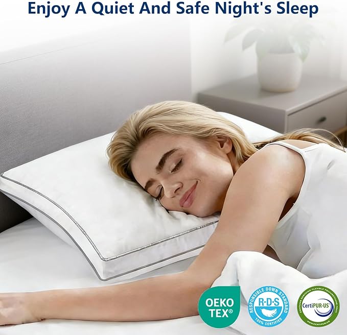 Almohada Pluma de Ganso Queen Tamaño Hotelera miniatura 2