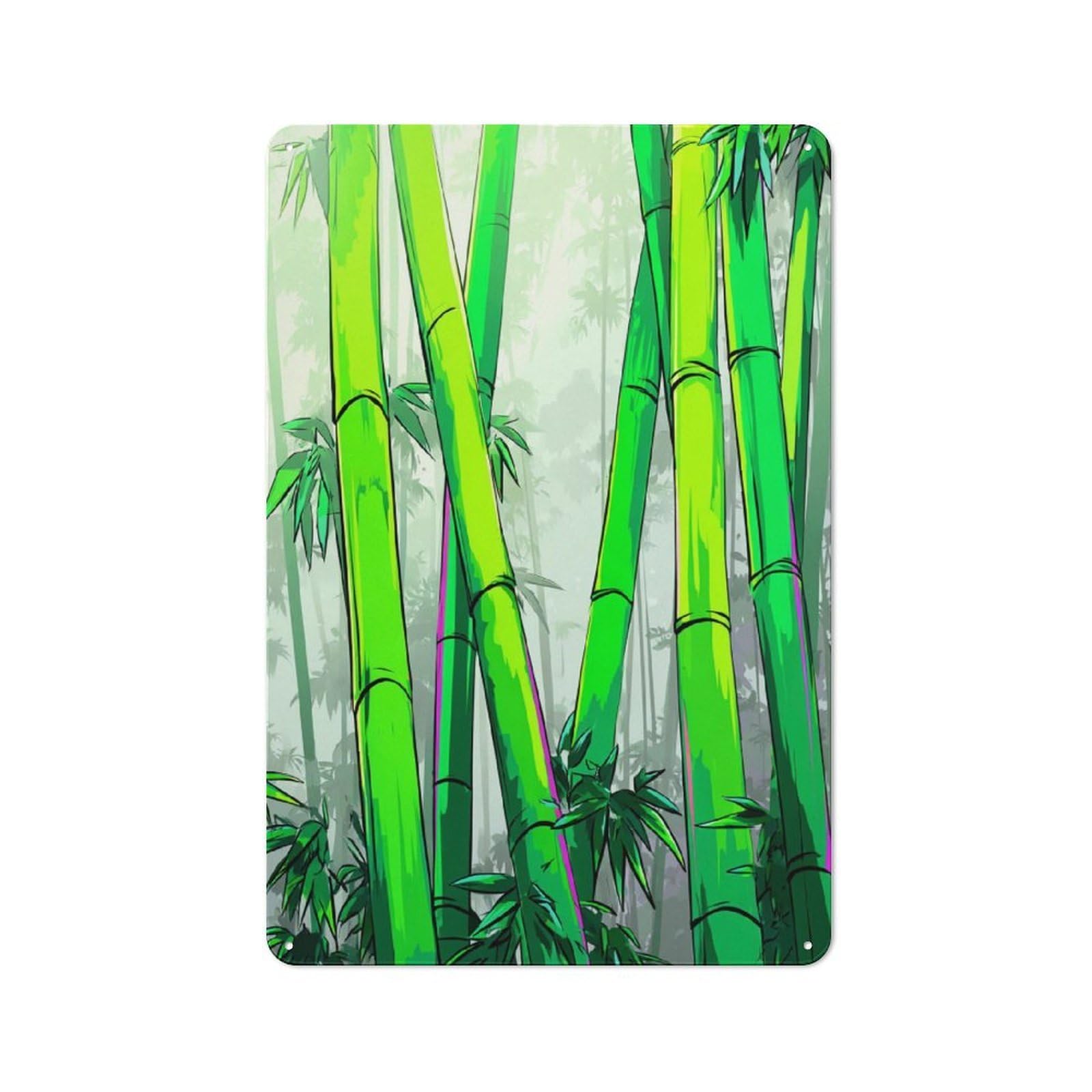 Junmoney Bamboo Forest Serenity -2 For Garden Room Or Summerhouse, Retro Tin Sign 30X20cm, For Garage, Workshop And Man Cave Decoration