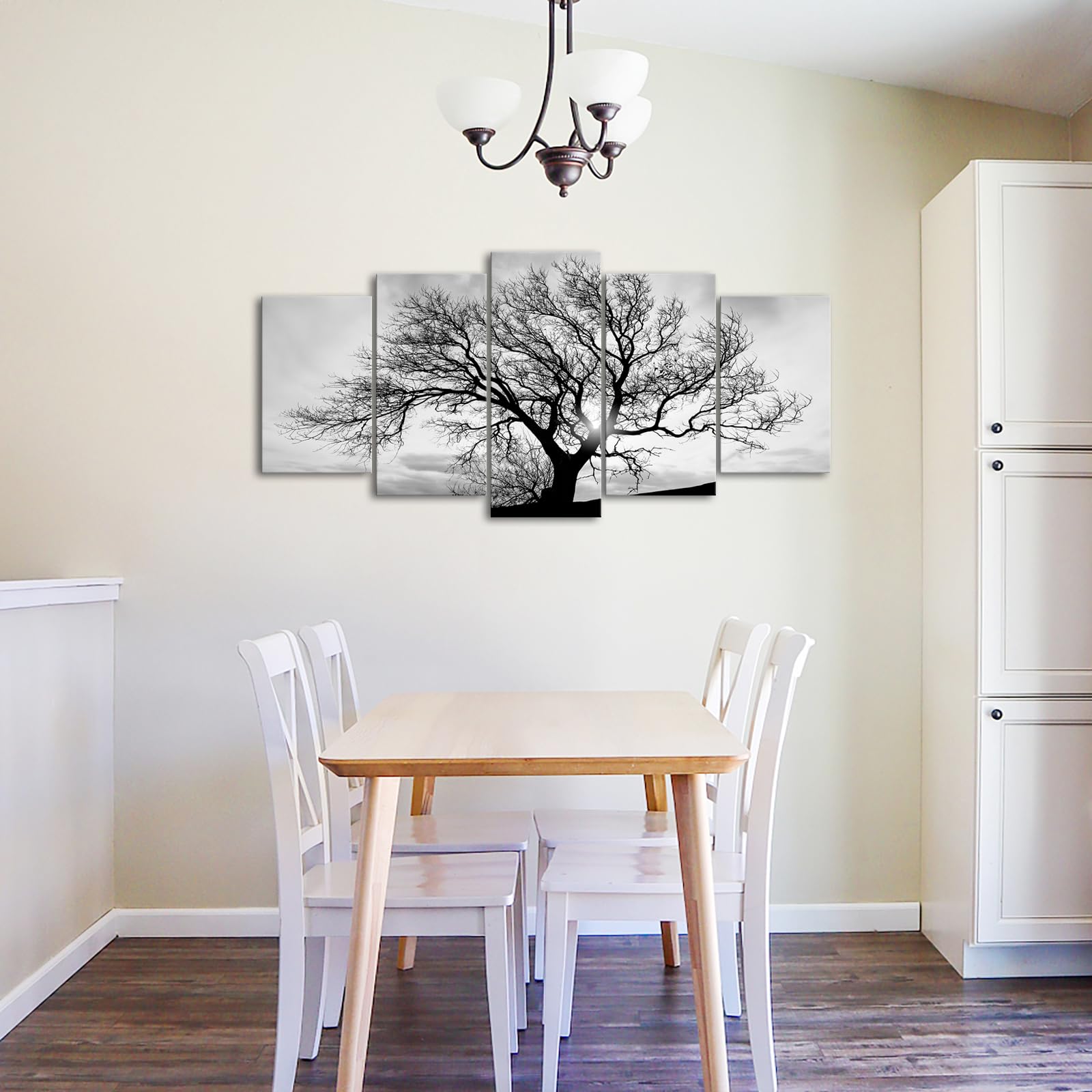 LevvArts Black and White Tree Canvas Wall Art Great Sunset Shot Pictures Print on Canvas Nature Winter Landscape Painting Modern Home Living Room Bedroom Decor