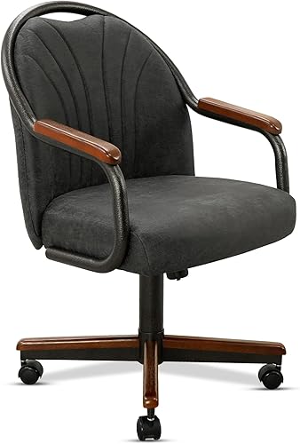 Miniatura 24 de Chromcraft Juego de 4 sillas de comedor de cocina, giratorias, sillas de comedor, sillas tapizadas de espuma viscoelástica con ruedas giratorias