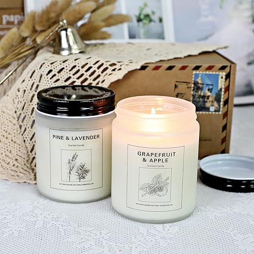 Miniatura 4 de Velas perfumadas para el hogar, paquete de 4 velas perfumadas de regalo para mujeres, juego de velas de cera de soja de 4 x 7.1 onzas, velas de