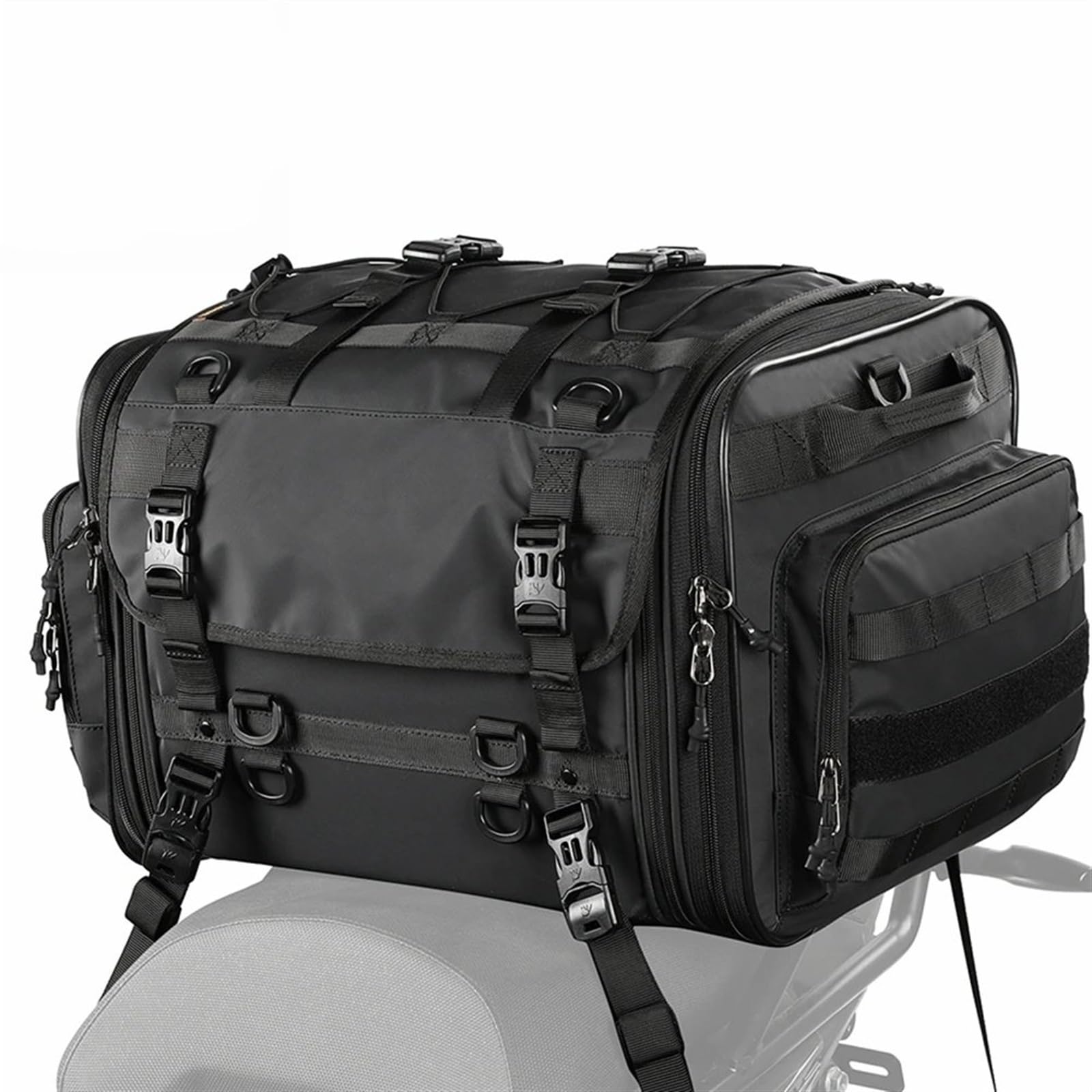 Sacoche Latérale Arrière Moto Imperméable 35-50L - Universelle, Noir, Neuve