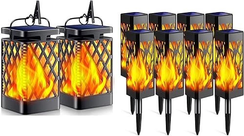 TomCare Linterna solar parpadeante con luces solares para caminos