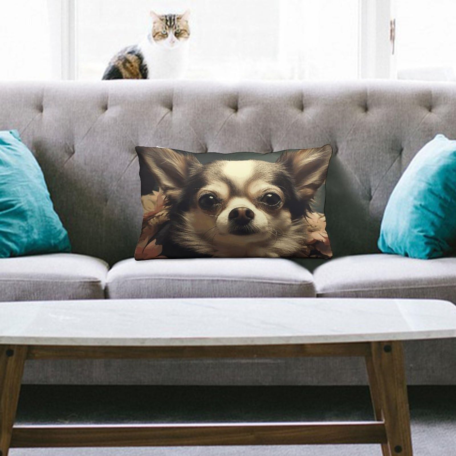 NTVOWPZO Decoration Throw Pillow Covers 8"x12" Pillowcases Covers Chiwawa Soft Pillowcases Modern Farmhouse Home Decor Sofa Cushions Covers for Couch Bed Living Room