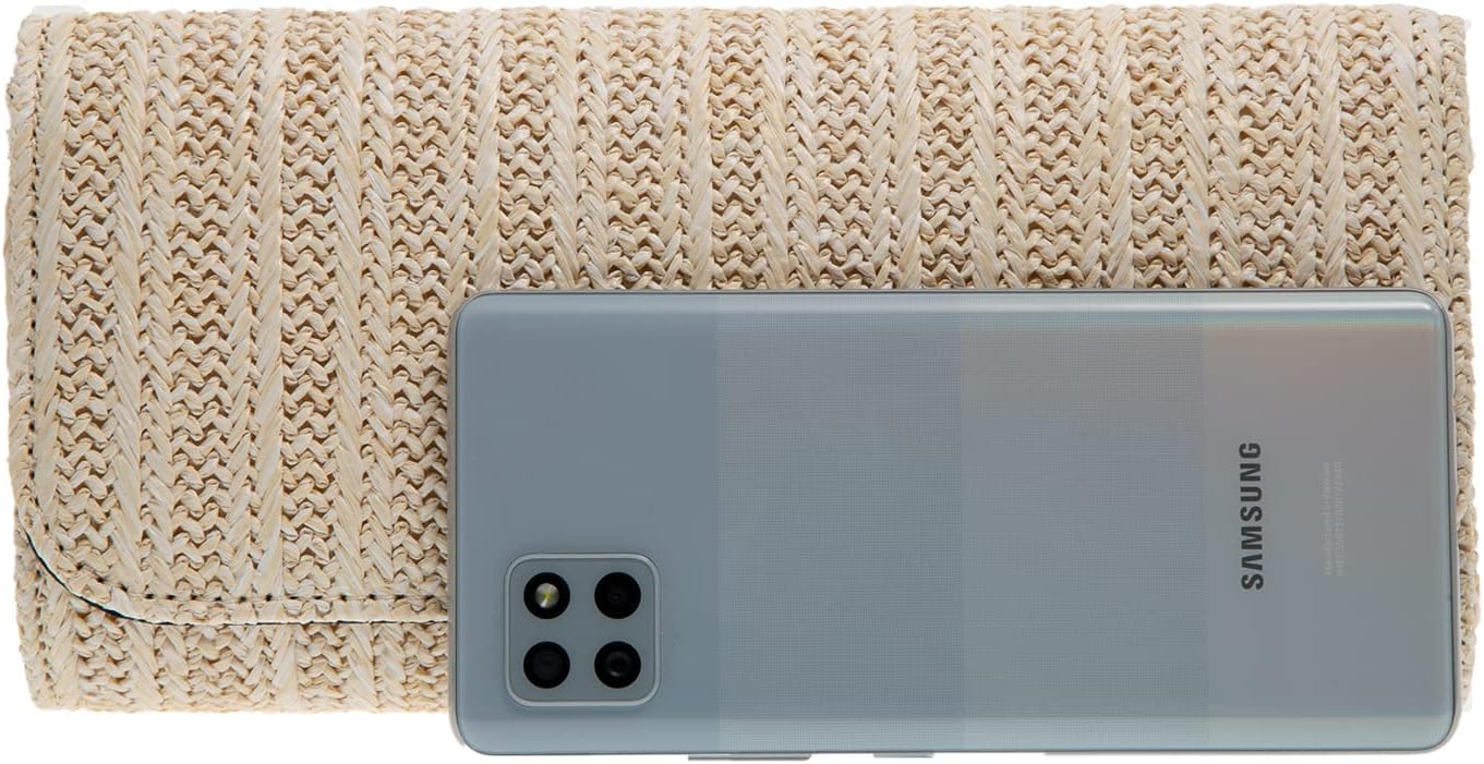 JNB Women's Natural Straw Clutch Purse, Ivory35