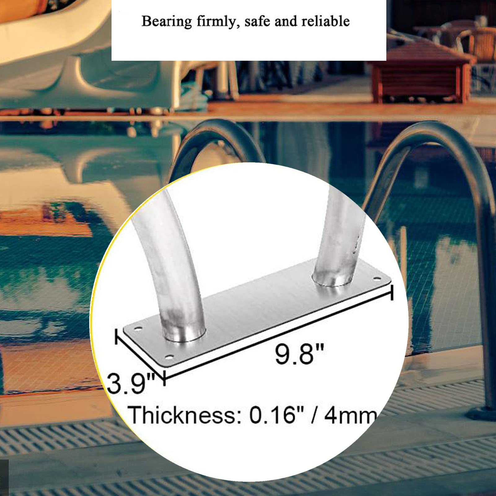 barandilla, Pasamanos de piscina, pasamanos seguridad, escalera for con capacidad carga 250 lb, piscina/32 x 39 pulgadas