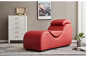 Therapeutic Tantra Chair: Yoga Relaxation Faux RED Lounge
