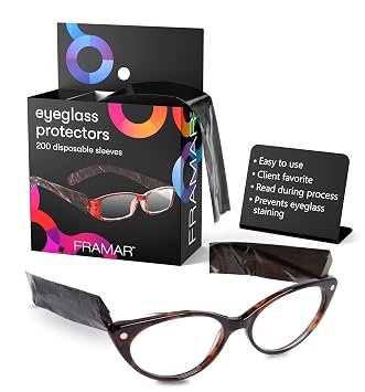 FRAMAR Eyeglass Sleeves For Glasses Covers For Eye Glasses Against Hair Color, Hair Dye, Glasses Arm Covers, Eyeglass Cover 200 Count