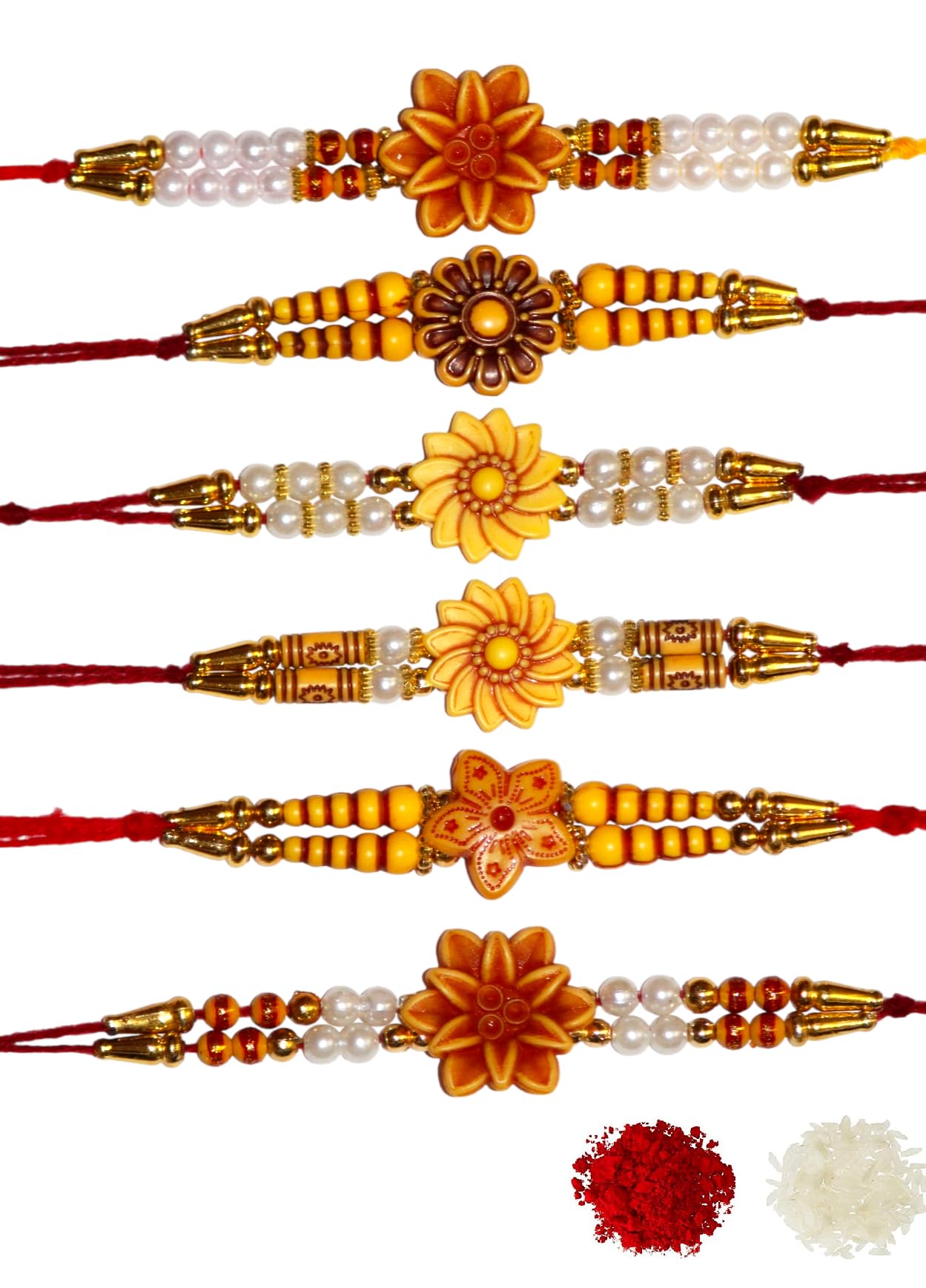 NITYAM ENTERPRISES SET OF 6 PEARL WOODEN MULTICOLOUR RAKHI BROTHER/SISTER/BHEIYA BHABHI/FAMILY RAKHI WITH ROLI CHAWAL FOR UNISEX ADULT (NE 180) (B097DHDJ4C) Amazon Price History, Amazon Price Tracker