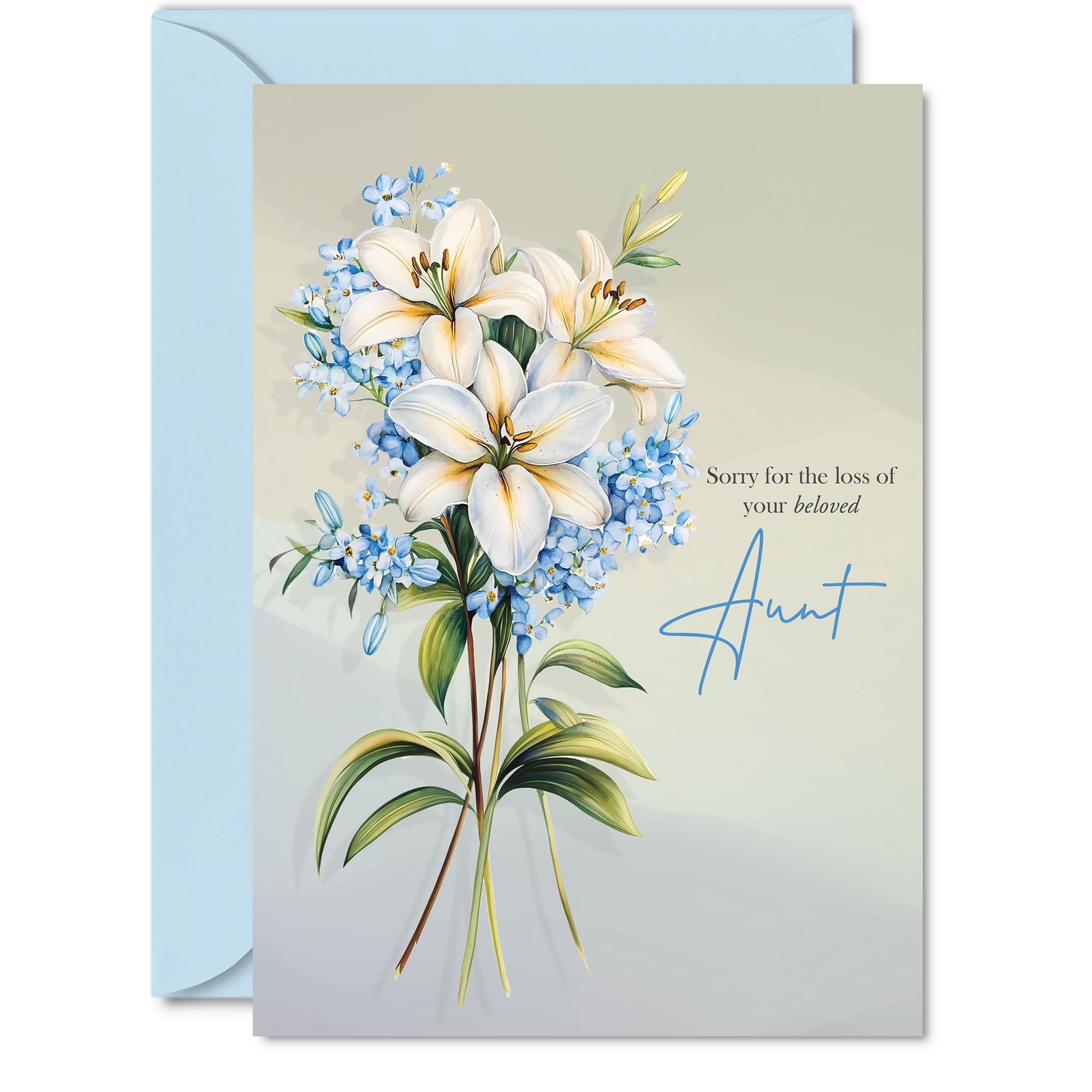 Sympathy Card Loss of Aunt - Floral Deepest Sympathy Flowers - Mourning Bereavement Cards for Adults, A5 Condolences Thinking of You Greeting Cards