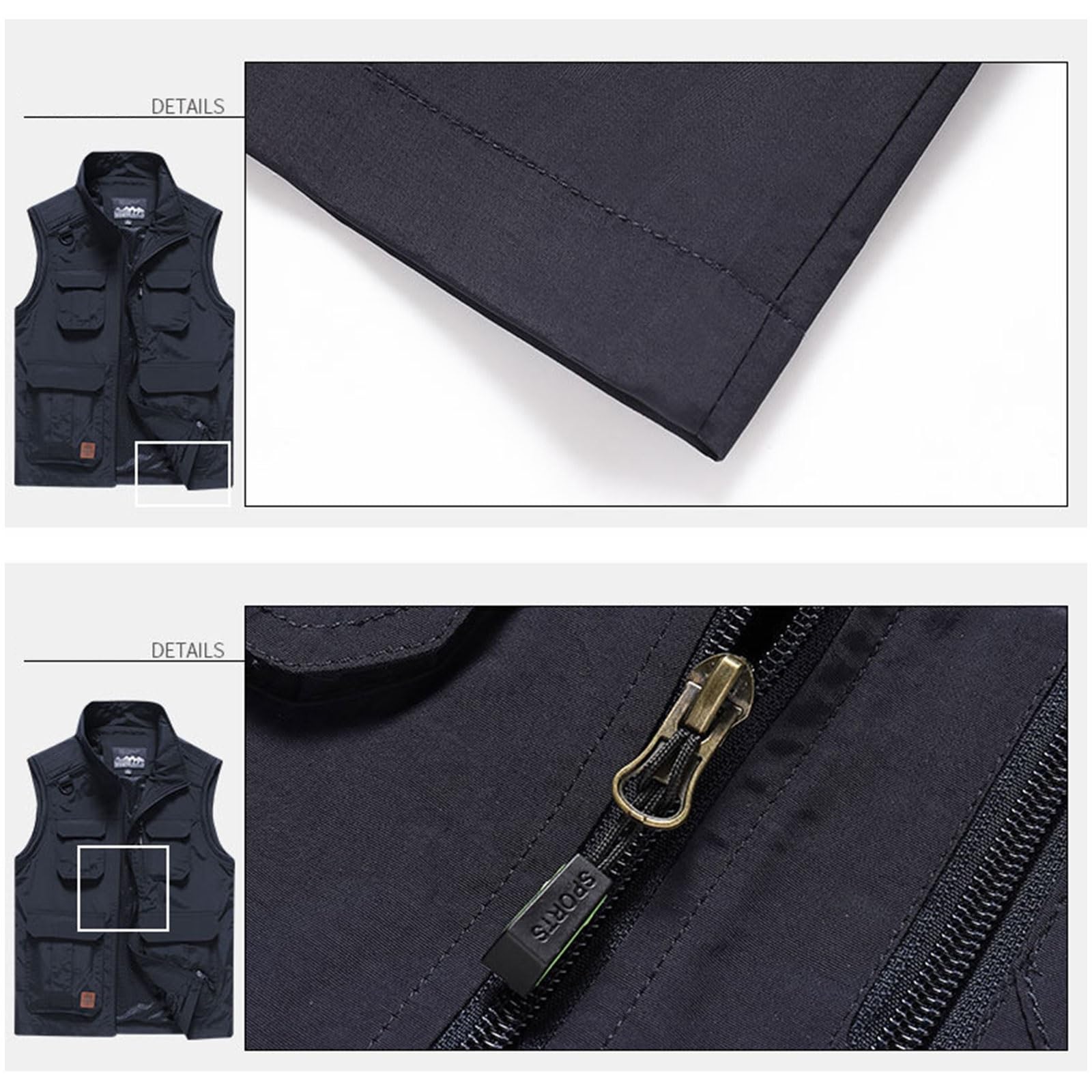 Wygwlg Gilet Da Uomo Ad Asciugatura Rapida Da Esterno, Gilet Da Lavoro Casual Da Uomo Da Lavoro All'Aperto Da Pesca Foto Da Viaggio Giacca Da Cargo, Gilet Da Campeggio Traspirante A Prova Di Acqua