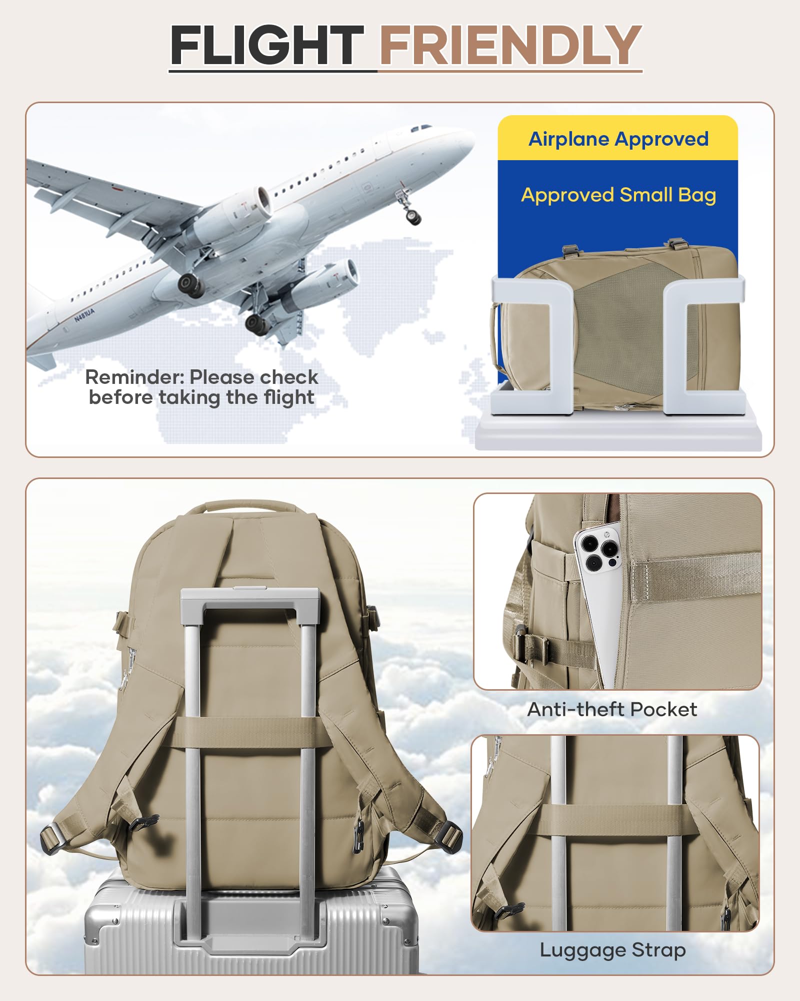 SZLX Zaino Ryanair 40x30x20 Sottovuoto Bagaglio a Mano 40x20x25 Donna Zaino da Viaggio 40x30x20 Wizzair Borse da Cabina per Easyjet 45x36x20 Uomo per Laptop 14 Pollici con Porta USB e Porta Scarpe