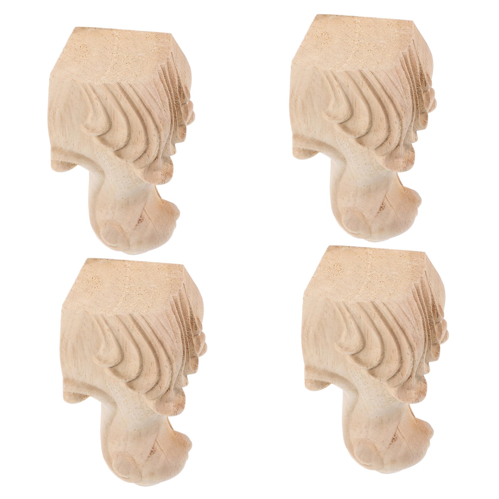 Patas decorativas vintage para muebles de madera juego de 4 pies tallados estilo europeo para sofa