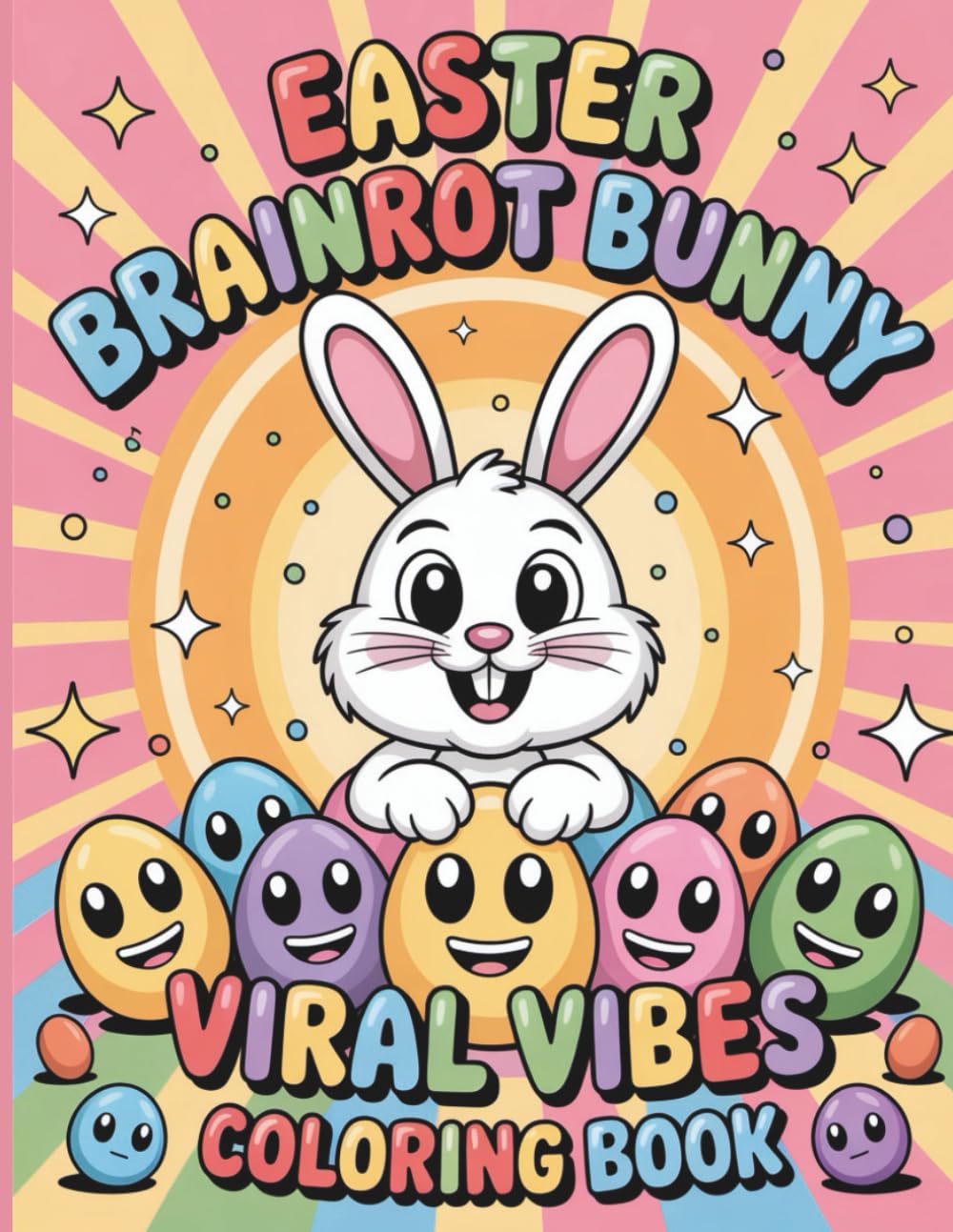 Easter Brainrot Bunny Viral Vibes Coloring Book For Kids: A Fun Meme Inspired Coloring Pages with Cute Bunnies, Eggs and Viral Characters