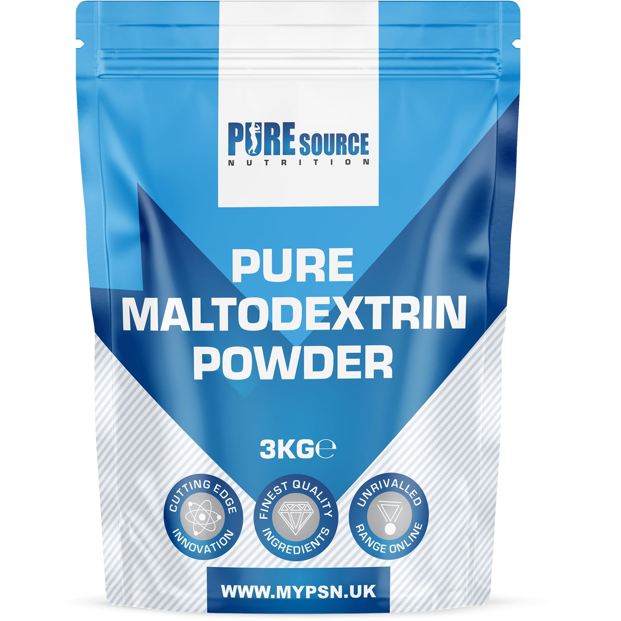 100% Pure Maltodextrin Fast Release Carbohydrate Powder, 500g - 10kg, 50g Servings, Energy Supplement, Quick Fuel Carb Source, Intra & Post Workout Recovery Carbs Powder (3Kg (Pack of 1))